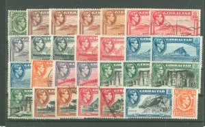 Gibraltar #107-18 var Unused Single (Complete Set)