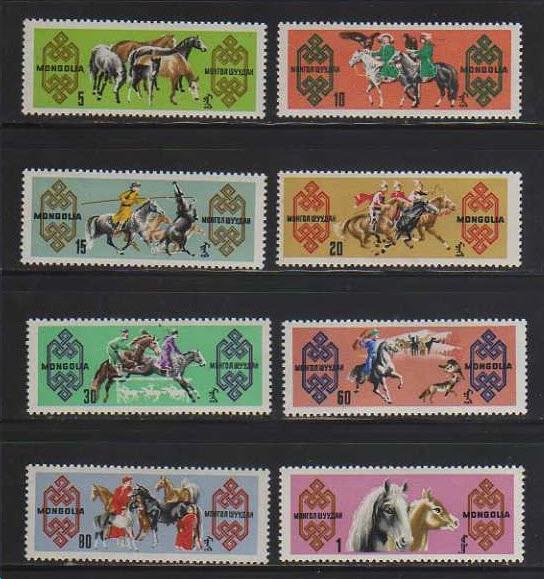Mongolia Scott 376-83 MNH** Horse set 