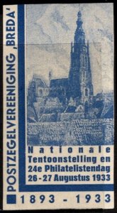 1933 Netherlands Poster Stamp 24th National Exhibition and Philatelist Day