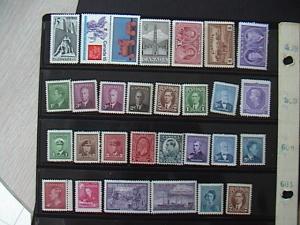 30 mint canadian stamps f-vf  nh h (great lot)