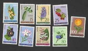 Yugoslavia Scott Number 597-605 MNH