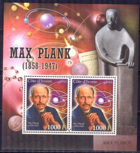 Ivory Coast 2012 Science Max Plank Sheet MNH