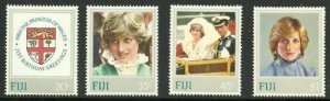 Album Treasures Fiji Scott # 470-3 Princess Diana  MNH