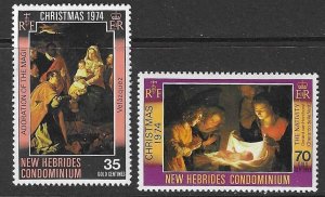 NEW HEBRIDES SG197/8 1974 CHRISTMAS  MNH