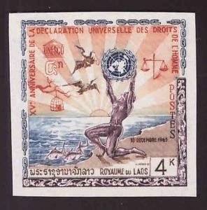 LAOS Scott 88 MNH** Imperforate UN emblem Human Rights stamp great design