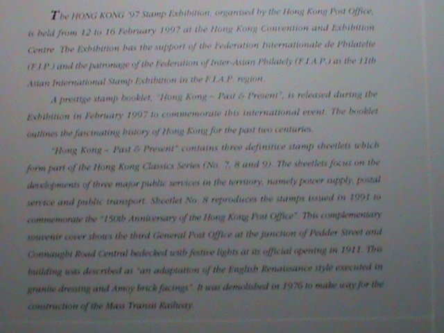 ​CHINA-HONG KONG COVER-1997- CLASSIC SERIES #8 S/S MNH COMMEMORATIVE LARGE-CV