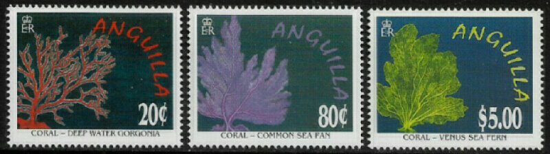 Anguilla #941-3 MNH Set - Corals - Marine Life