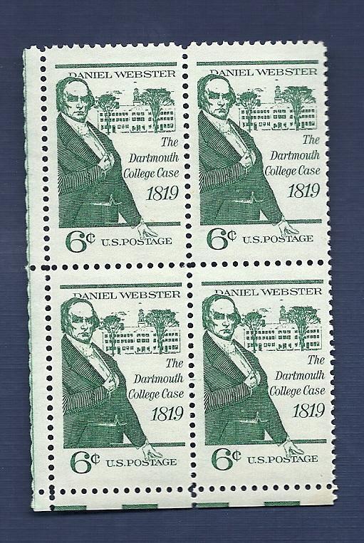 1380 6c Daniel Webster Block of 4 VF/MNH/OG