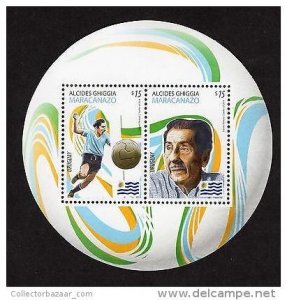 Soccer football World cup 1950 GIGGHIA URUGUAY 2014 MNH ODD SHAPED ROUND STAMP