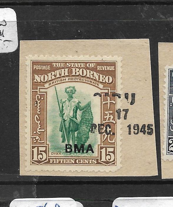 NORTH BORNEO (P0306B) 15C  HUNTER   BMA PIECE SIBU SARAWAK LINOTYPE PIECE VFU