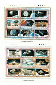 FULL SHEETS Sierra Leone 1989 1069-74 - Space Exploration - Set of Sheets - MNH