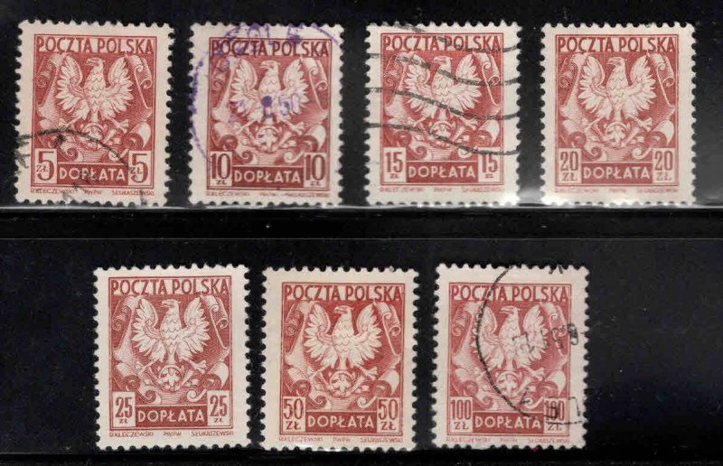 Poland Scott  j116-J122 Mixed mint and used  postage due set