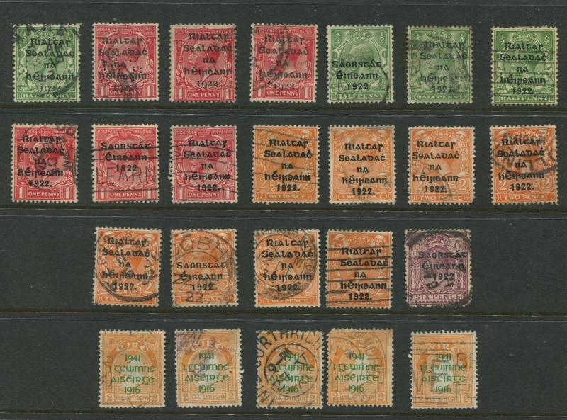 STAMP STATION PERTH  Ireland #Various Overprints Used1922 CV$?