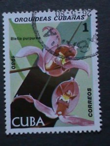 ​CUBA-VERY OLD CUBA-FLOWERS STAMPS USED-VF WE SHIP TO WORLD WIDE WE COMBINED