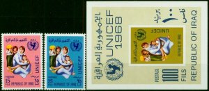 Iraq 1968 Unicef Set of 3 SG817-MS819 V.F MNH