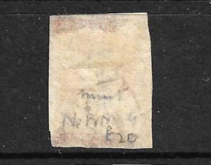 NEW ZEALAND 1862-64  1d   CARMINE    FFQ  IMPERF MH  CP A1E5  SG 35 CHALON