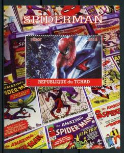 Marvel Superheroes Stamps Chad 2016 MNH Spiderman Comics 1v M/S