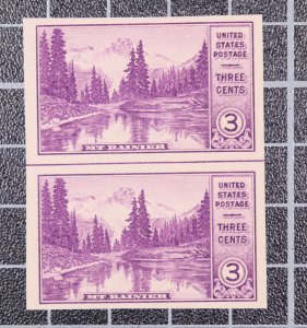 Scott 758 - 3 Cents Mt Rainier - NGAI  - Horizontal Line Pair - SCV - $1.40