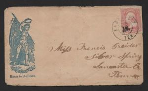 $Union Patriotic cover woman+flag honor to the brave Nashville Jun 19, 1863 