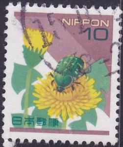 Japan 1992 Beetle on flower 10y used