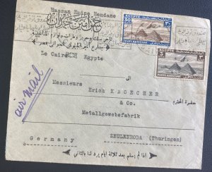 1935 Cairo Egypt Airmail cover To Zeulenroda Germany
