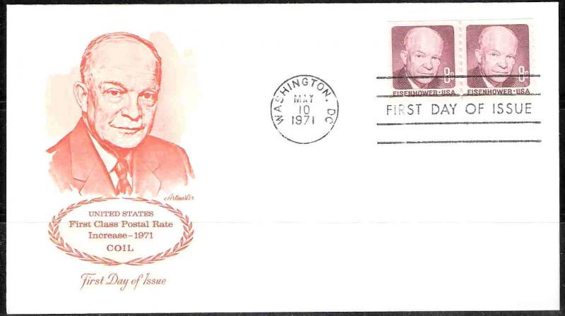 U.S. 1401 Dwight D. Eisenhower Pair FDC (Artmaster)