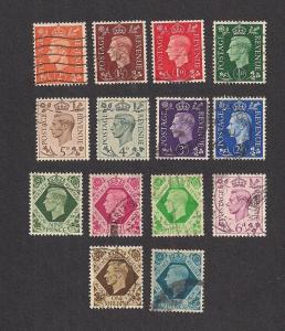 GREAT BRITAIN SC# 235-48 F-VF U 1937-39