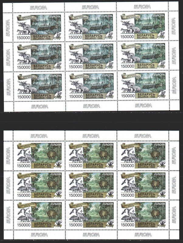 Belarus. 1999. Small sheet 316-17. Fauna of Belarus, Europe-Sept. MNH.