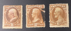 US Scott #O72,  #O73, #O75 Used nice mini set