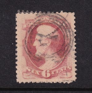 1879 Lincoln Sc 186 used VF single 6c pink CV $22.50 (T13