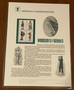 USPS Commemorative Panel 271 Woodcarved Figurines #2240-43 Block/4 Mint 1986