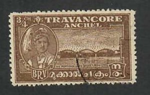 Travancore State- India; Scott 44; 1941; Used