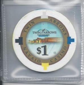 $1.00 Poker Chip, Twin Arrows, AZ