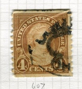 USA; 1923 early Coil Stamp fine used Portrait issue 4c. value