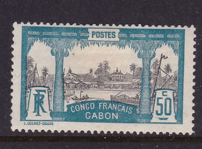 Gabon Scott 44, 1910 50c Libreville, F/ VF USED. Scott $75