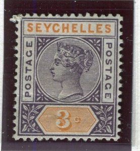 SEYCHELLES; 1893 early classic QV issue Mint hinged Shade of 3c. value