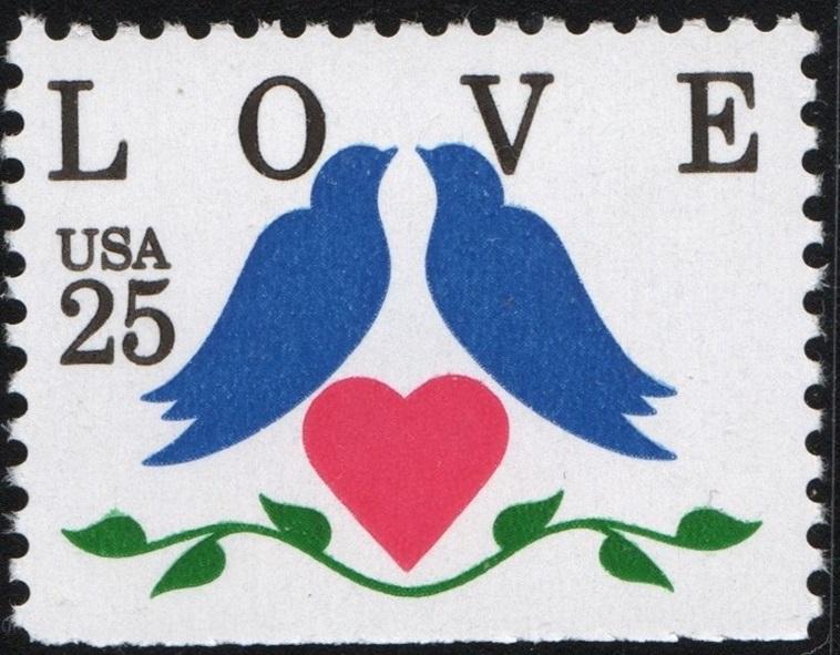 SC#2441 25¢ Love Booklet Single (1990) MNH