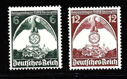 Germany Stamps-Scott # 465-466/A85-Mint/VLH-OG-1935