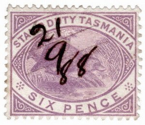 (I.B) Australia - Tasmania Revenue : Stamp Duty 6d (1880)