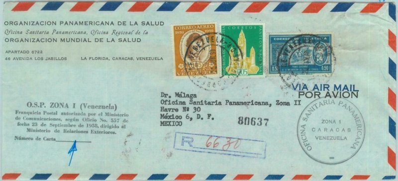 84324 -  VENEZUELA - POSTAL HISTORY - REGISTERED COVER to  MEXICO 1960