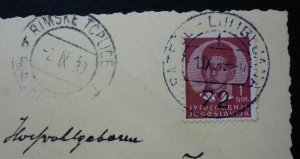 Slovenia 1939 Yugoslavia Railway TPO Cancel RATECE -LJUBLJANA RIMSKE TOPLICE B17