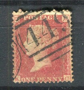 BRITAIN; 1850s early classic QV Penny Red issue fine used POSTMARK value