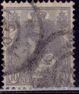 Netherlands, 1898-1924, Queen Wilhelmina, 10c, sc#67, used