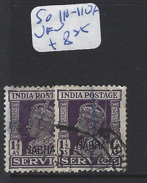 INDIA  NABHA    (P2807B)   KGVI  SERVICE 1 1/2A SG O110-110A   VFU