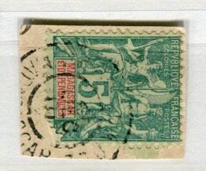 FRENCH COLONIES; 1890s classic Tablet type used 5c. value Postmark, Madagascar