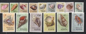 Kenya Sc 36-50 1971 Sea Shells stamp set  mint NH