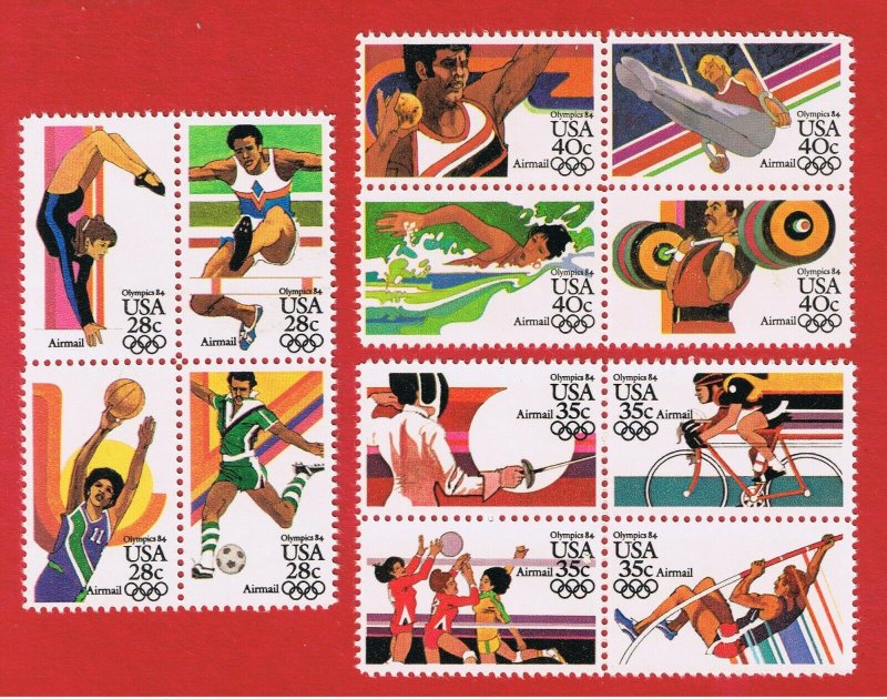 #C101-112  MNH OG  blocks of 4 Olympics  Free S/H