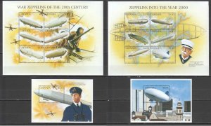 A0788 Grenada War Aviation Zeppelins Of The 20Th Century 2Kb+2Bl Mnh