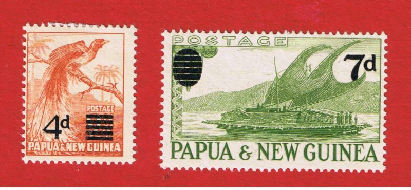 Papua #137-138  MVFLH OG  Surcharged  Free S/H