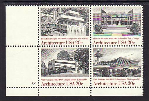 US Architecture 2022a Plate Block MNH VF  S164